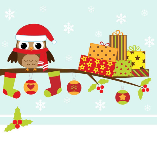 Christmas Card With Cartoon Wall Decal