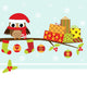 Christmas Card With Cartoon Wall Decal