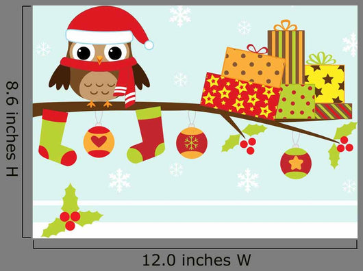 Christmas Card With Cartoon Wall Decal