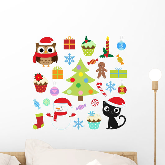 Christmas Vector Cute Elements Wall Decal
