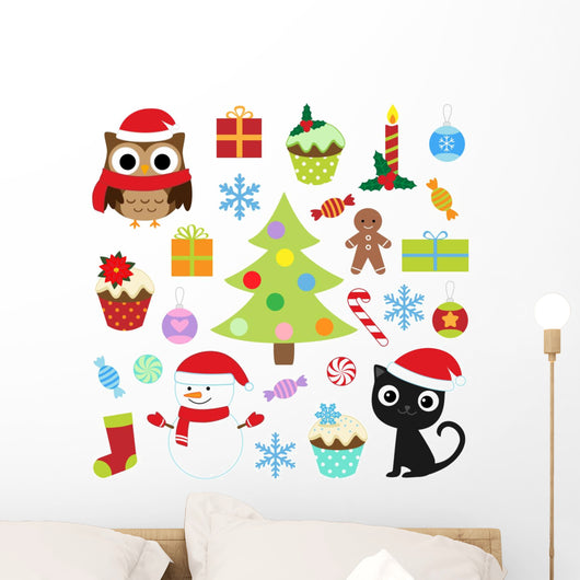 Christmas Vector Cute Elements Wall Decal