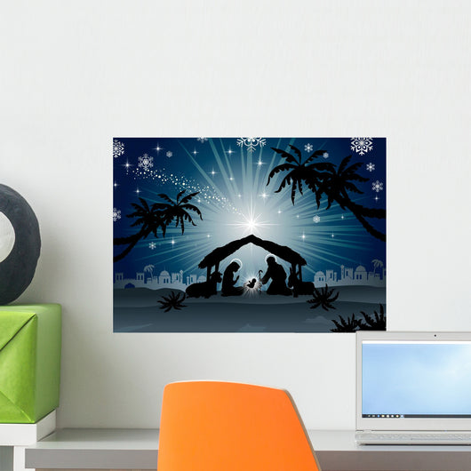 Holy Family Bethlehem Silhouette Wall Decal
