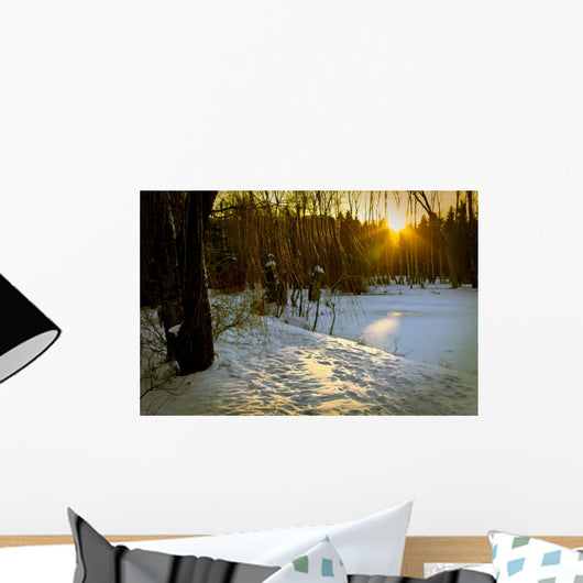 Winter Scene Lake Forest Wall Decal