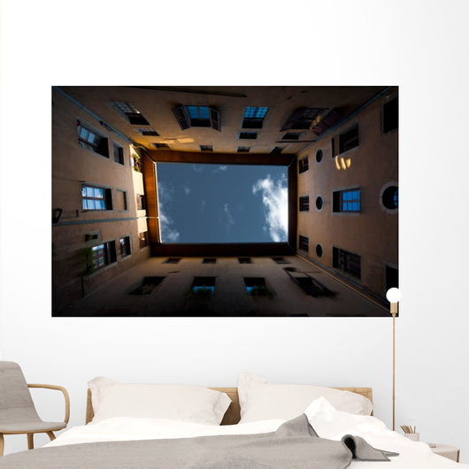 Semi Enclosed European Courtyard Wall Decal