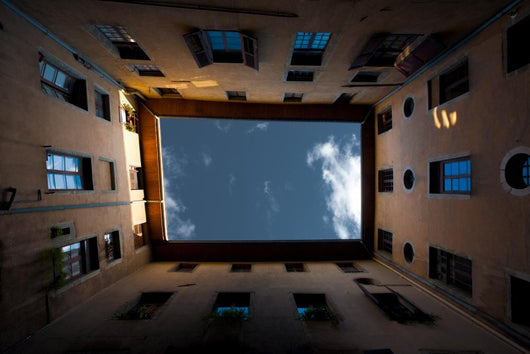 Semi Enclosed European Courtyard Wall Decal