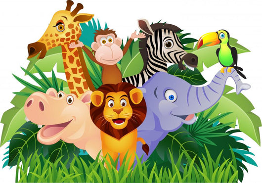 Jungle Animals Cartoon Wall Decal