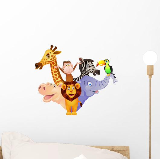 African Cartoon Animals Wall Decal