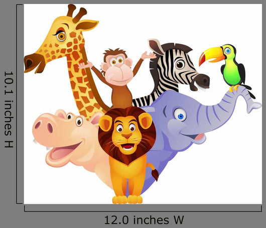 African Cartoon Animals Wall Decal