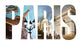 Paris Letters Collage Vintage Wall Decal