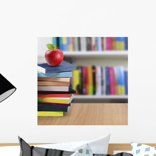 Books And Apple Wall Decal