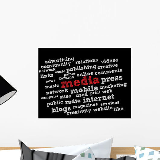 Media Word Cloud Wall Decal