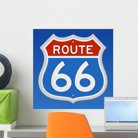Route 66 Road Sign Wall Decal