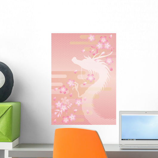 Dragon And Cherry Wall Decal
