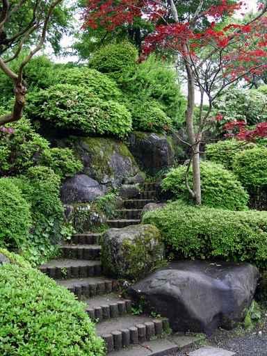 Japanese Garden Steps in Tokyo Wall Decal