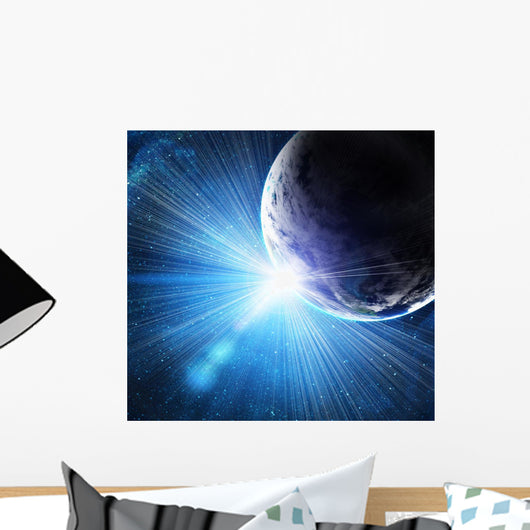 Blue Horizon Over Planet Wall Decal