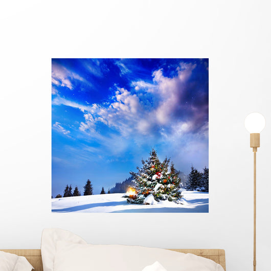 Christmas Tree With Lights Wall Decal