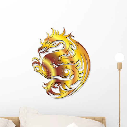 Drago Doro Simbolo-Golden Dragon Wall Decal