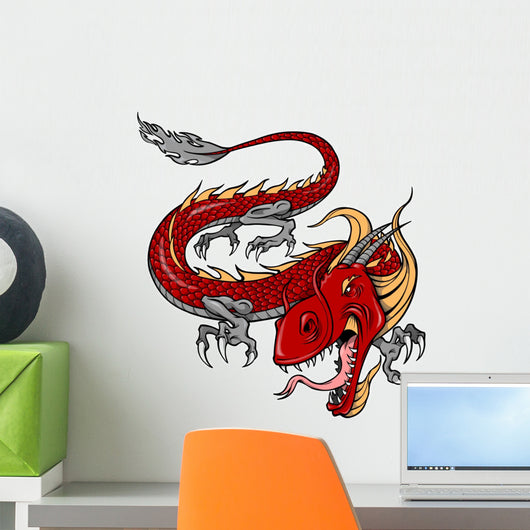 Red Chinese Dragon Wall Decal