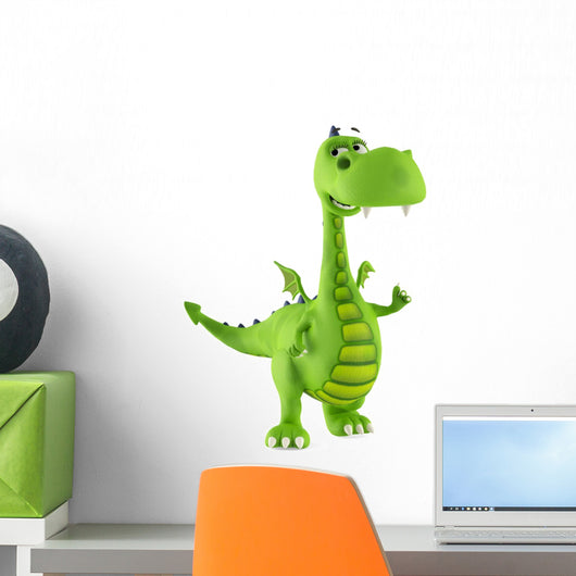 Green Dino Dragon Baby Wall Decal