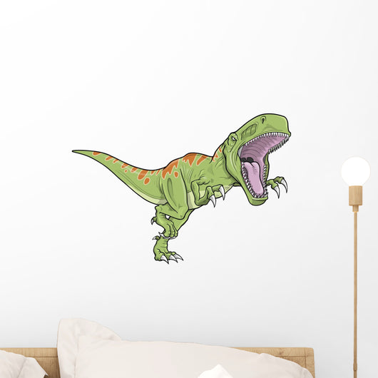 Running Cartoon Tyrannosaurus Wall Decal