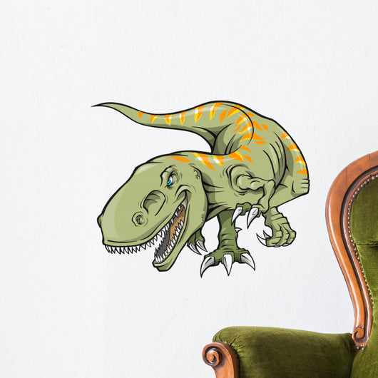 Green Cartoon Tyrannosaurus Wall Decal