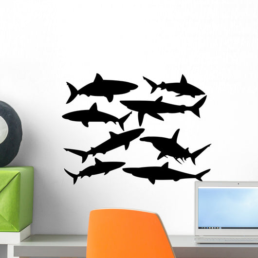 Sharks Silhouette Collection Vector Wall Decal