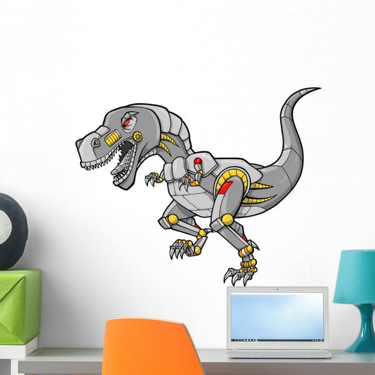 Roaring Robot Tyrannosaurus Dinosaur Vector Wall Decal