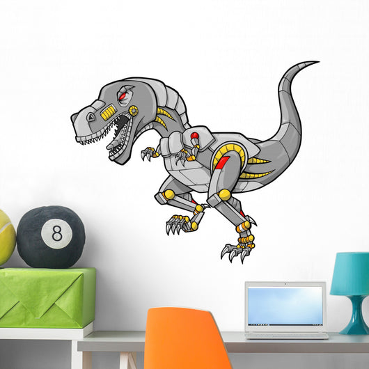 Roaring Robot Tyrannosaurus Dinosaur Vector Wall Decal