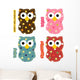 Cute Owl Set Wall Decal