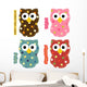 Cute Owl Set Wall Decal