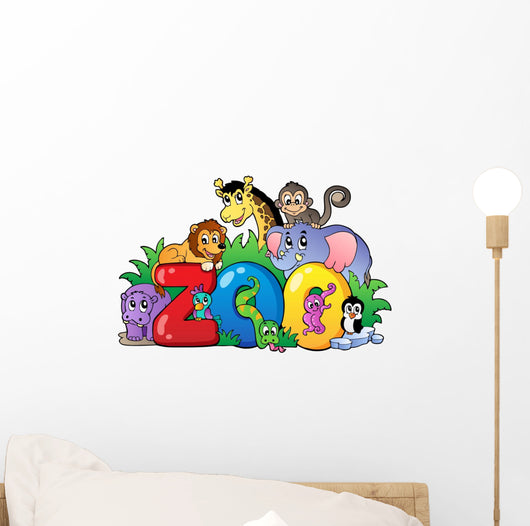 Zoo Sign With Various Wall Decal