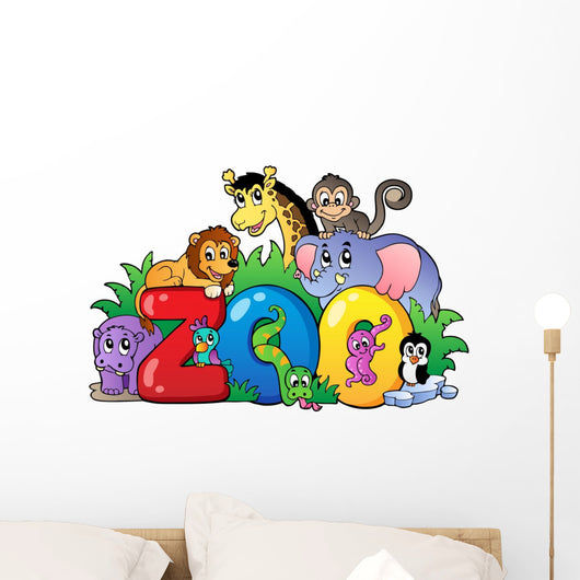 Zoo Sign With Various Wall Decal