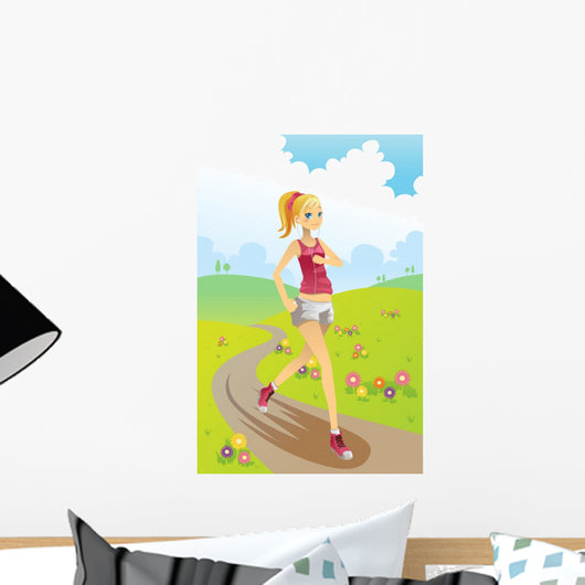 Running Girl Wall Decal