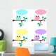 Owls With Speech Bubbles Wall Decal