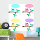 Owls With Speech Bubbles Wall Decal