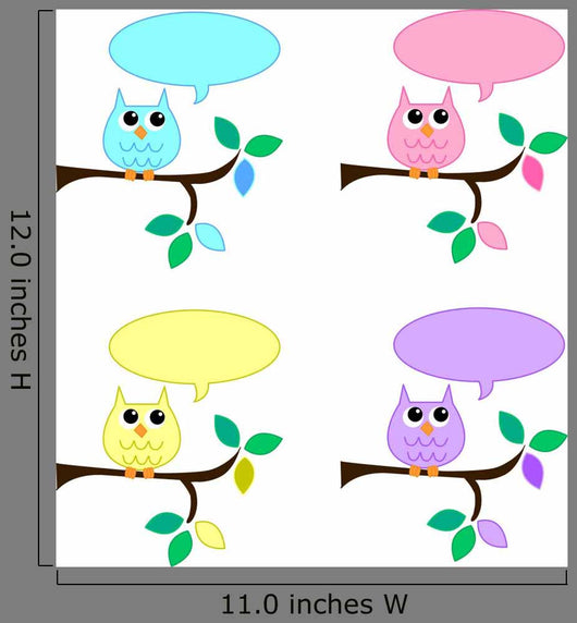 Owls With Speech Bubbles Wall Decal