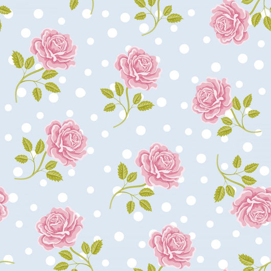 Seamless Wallpaper Pattern With Pink Roses Wall Decal