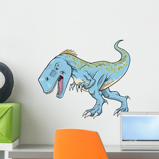 Blue Cartoon Tyrannosaurus Wall Decal