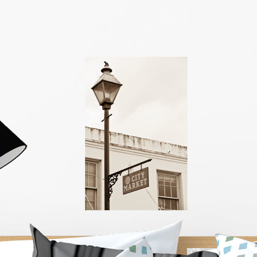 City Market Sign Lamppost Wall Decal