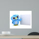 Cute Blue Bird Character and Whiteboard Wall Decal