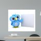 Cute Blue Bird Character and Whiteboard Wall Decal