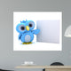 Cute Blue Bird Character and Whiteboard Wall Decal
