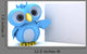 Cute Blue Bird Character and Whiteboard Wall Decal