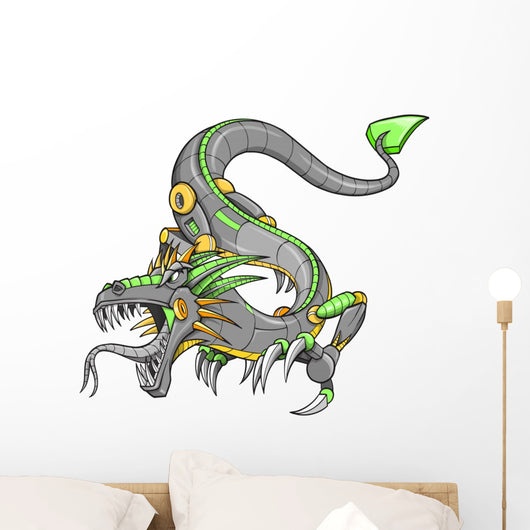 Green Robot Dragon Wall Decal