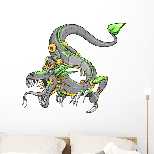 Green Robot Dragon Wall Decal