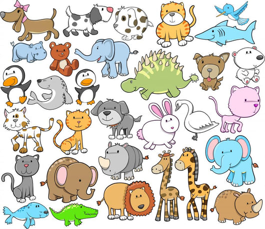 Cute Animal Vector Design Wall Decal Sticker Set Wall Decal