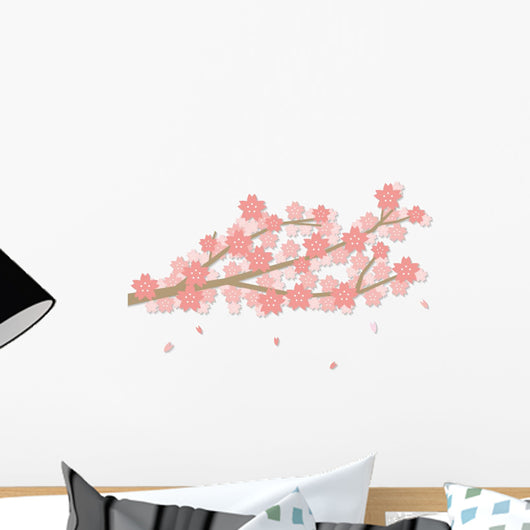 Pink Sakura Cherry Blossoms Wall Decal