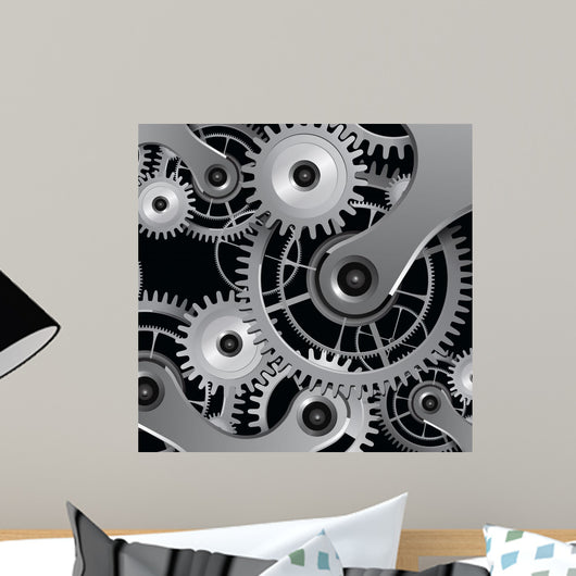 With Metallic Gears Wall Decal