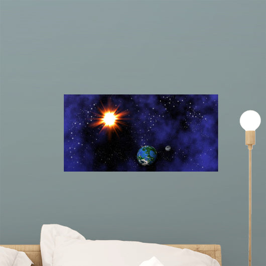 Earth Moon And Sun Wall Decal