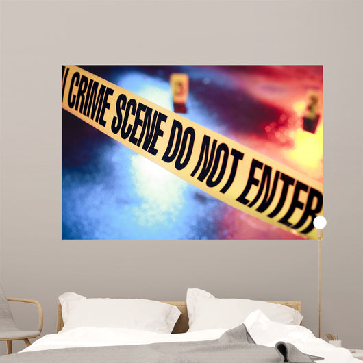 Fresh Crime Scene With Police Tape Wall Decal